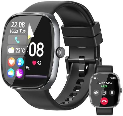 Smart Watch for Women Men, 1.85" HD Fitness Watch with 120 Sports Modes, 5.3 Bluetooth Call, 250+ Custom Dials, Heart Rate/Sleep Monitor Fitness Tracker, IP68 Waterproof Smartwatch for Android iOS — view 8