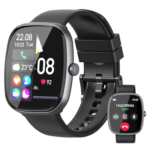 Smart Watch for Women Men, 1.85' HD Fitness Watch with 120 Sports Modes, 5.3 Bluetooth Call, 250+ Custom Dials, Heart Rate/Sleep Monitor Fitness Tracker, IP68 Waterproof Smartwatch for Android iOS