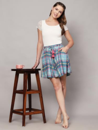 Image of B STORIES Women's Viscose Printed Lounge Culotte Shorts (Pack of 2)