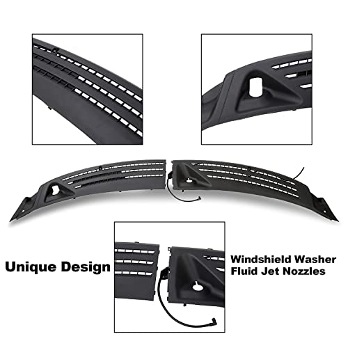 7Blacksmiths Windshield Wiper Cowl Cover Panel Compatible With 2004-2008 Ford F150 Outer Wiper Cowl Vent Grille Front Left & Right 2Pcs 4L3Z-15022A69-Aa & 4L3Z-15022A68-Ba #TOP5