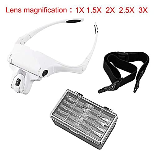 Montre loupe de tête avec double éclairage LED pour bijoutier