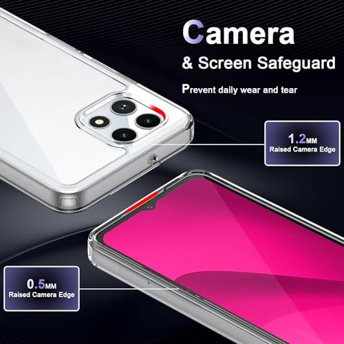 Image of Case for T-Mobile REVVL 7 5G, Military Grade Drop Protection Phone Case, Yellowing Resistant, Anti-Scratch Hard PC Back, Shockproof Hard Ultra-Thin Protective Cover, Clear