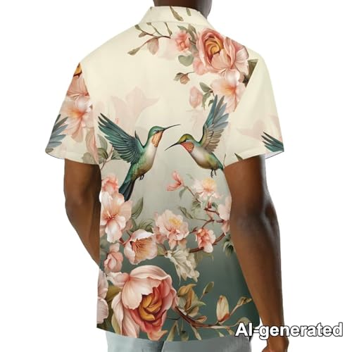 Image of Hawaii Matching Couple Outfits Husband and Wife Clothing Fashionable Mens Casual Shirts Hawaii Dress with Soft Fabric