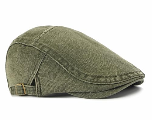 Image of Cotton Newsboy Cap,Breathable Ivy Gatsby Cabbie Beret Hat for Men's Women Driving Hunting Golf