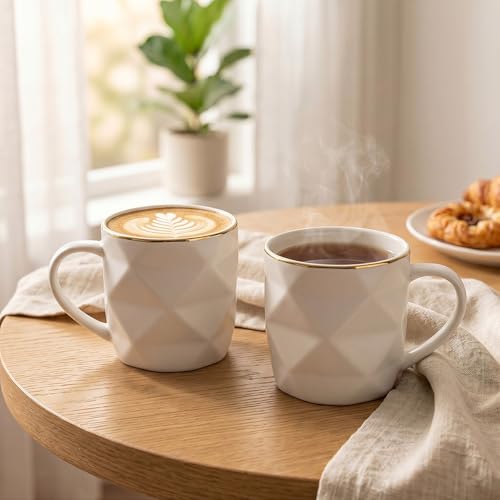 Image of U.P.C. Ceramic Tea Cups Set of 6| Microwave & Dishwasher Safe Cup Set of 6 for Tea & Coffee | Premium Coffee Mugs Set of 6 | Stylish Cups for Home & Office with Bone-Ash Free-150ml.