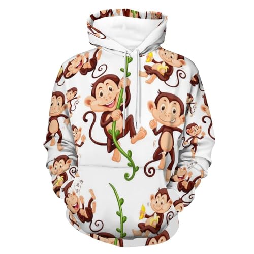 Hoodie cartoon monkey respirant idéal pour les sorties urbaines en automne