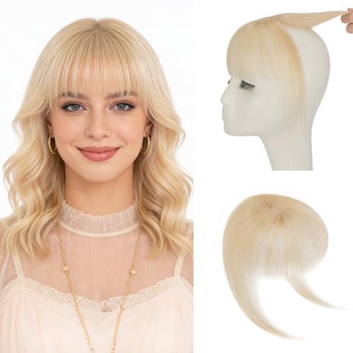 Hairro Clip In Bangs Real Human Hair Wispy Thin Fake