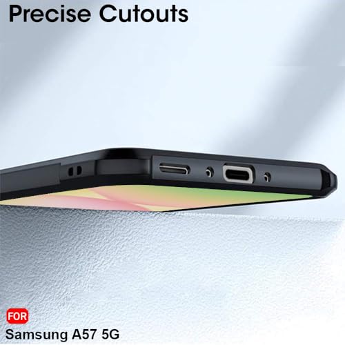 Image of TheGiftKart Shockproof Crystal Clear Back Cover Case for Samsung Galaxy A57 5G | 360 Degree Protection | Protective Design | Transparent Back Case Cover (PC & TPU, Black Bumper)