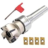 Generic R8-FMB22 7/16-20 UNF SShank Face Mill Shell Arbor 400R Schaftfrässcheibe mit APMT1604 Hartmetalleinsätzen T15 Schraubenschlüsseleinsatz Werkzeugzubehör, Messer-Werkzeugsatz