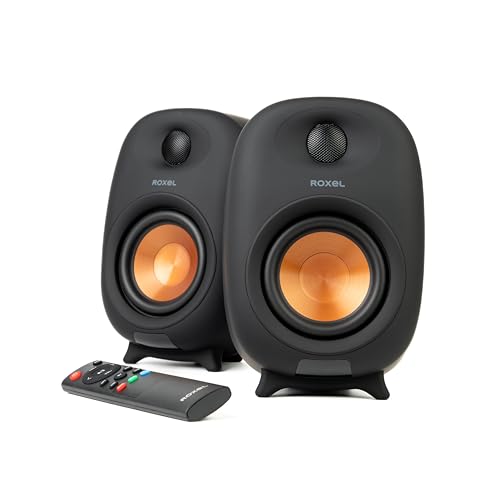 Roxel Eclipse Active Bookshelf Speakers, 60-Watt RMS Power, Wireless BT 5.3 Streaming, HDMI...