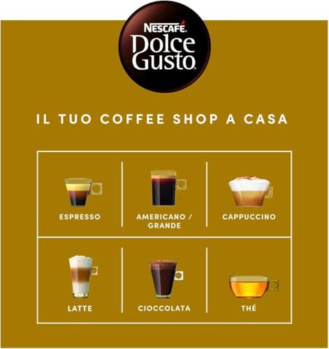Image of Nescafe Dolce Gusto Espresso Milano Coffee (16 Pods) 112g Box By COUGAR | Delicate & Smooth Espresso | Intensity 7 | Italian Inspired Blend | Compatible with Dolce Gusto Machines - (Imported-UK)
