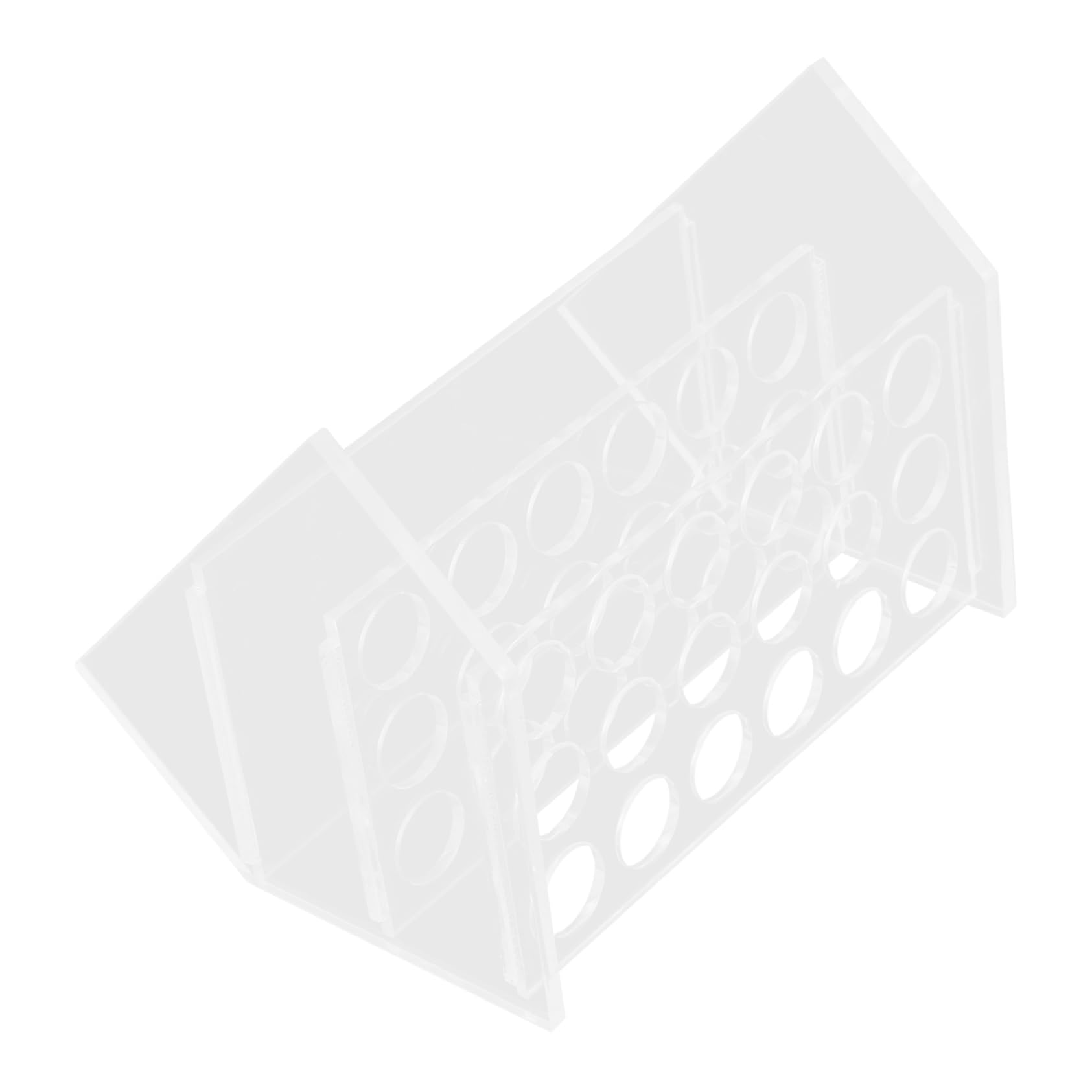 MUCKLILY 18 Well Holder Slant Tube Rack Lab Tube Organizer for Chemistry Supplies