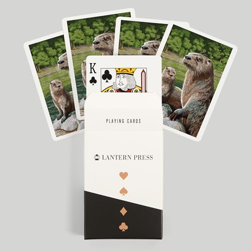 Lantern Press River Otter 52 naipes póker para adultos miniatura 6