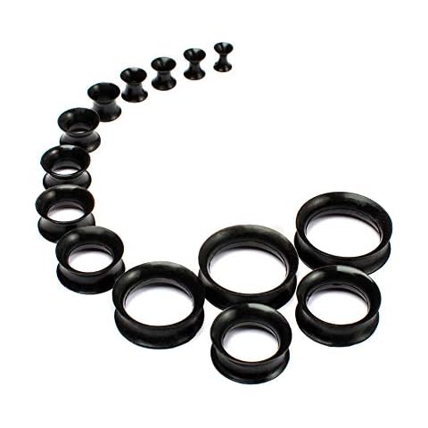 WBRWP 20/28pcs 8g-1" Ear Stretching kit Set - Hollow Hard Silicone Plugs and Tunnels - Ear Expander Gauges Stretcher Body Piercing Jewelry, Silicone Cover