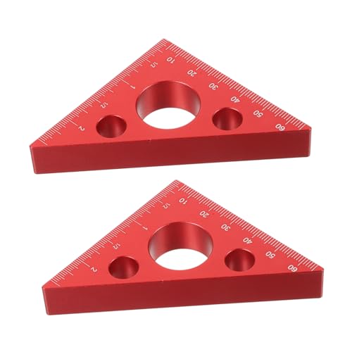 VILLCASE 2個木工用アルミ合直角定規 軽量頑丈 ポケット 角測定ツール 両面メモリ付き 両対応 木工職人 向け精密測定器