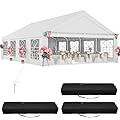 DWVO 20x30FT Large Party Tent Outdoor Heavy Duty Wedding Event Shelters Upgraded Galvanized Canopy with Large White Roof, Removable PVC Sidewalls & 3 Storage Bag