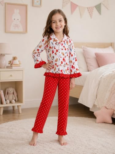 Image of superminis Baby Girls Hosiery Printed ' Animal Print Full Sleeves Night Suit with Frill On T Shirt and Pyjama
