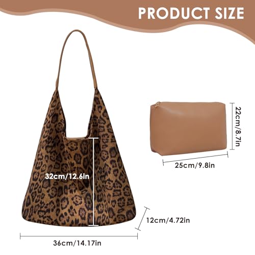 KJMYYXGS Leopard Print Tote Bag for Women Cheetah Purses Leopard Print Large Capacity Vintage Handbag2