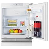 Teknix BITHUR4 Integrated Undercounter Fridge with Ice Box - Built In with 138 Litre Capacity - Reversible Door - Digital Controls - White