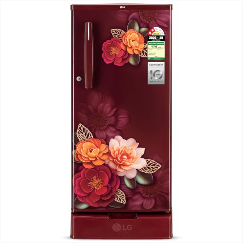 Image of LG 185 L, 2 Star, Direct Cool Single Door Refrigerator (GLD1925XORK, Ruby Klase, Base stand with Drawer, Fit Max Chiller Tray, Works Without Stabilizer, 2026 Model)