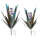 Installazione semplice con picchetti: ogni pianta di agave in metallo è dotata di picchetti per un'installazione facile e sicura nel tuo giardino o cortile, fornendo stabilità senza preoccupazioni per l'arredamento esterno a lungo termine.