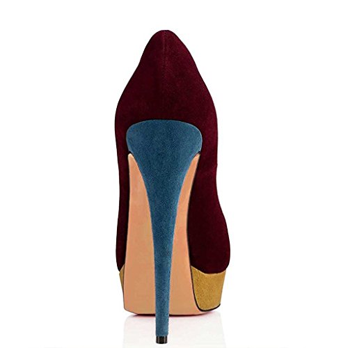 FSJ Women Sexy Peep Toe Platform Pumps High Heels Formal Shoes for Office Ladies Size 4-15 US4