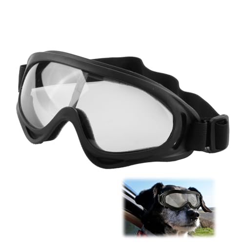 Hundebrille, Hunde Transparent Schutzbrille Für Haustiere UV Schutz Windschutz Staubschutz Ideal Für Hunde Augenpflege Outdoor Aktivitäten Besonders Bequem Und Sicher