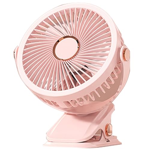 RETUOLWAG Ventilador silencioso con clip para dormitorio, oficina, escritorio, con lámpara de noche, abrazadera fuerte