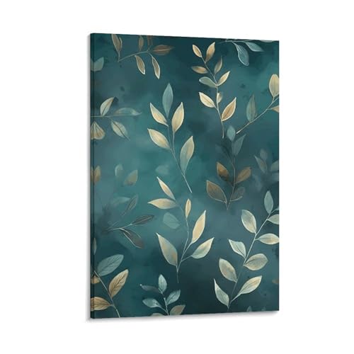 Impression sur toile moderne feuilles aquarelle decoration murale interieur chambre maison