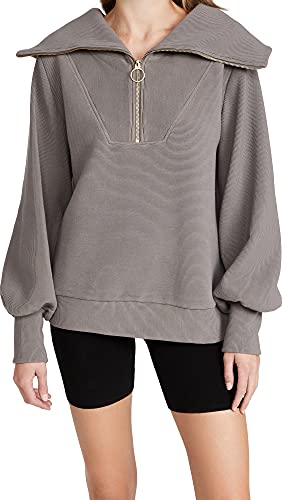 Varley Women's Vine Half Zip, Deep Charcoal, Grey, XL