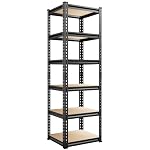 REIBII Storage Shelves 6 Tier Garage Shelving Heavy Duty Metal Shelving Loads 2250LBS Adjustable Metal Shelves for Garage Pantry Closet Kitchen Basement 16" W x 16" D x 72" H