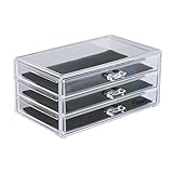 Ovonni Acrylic Makeup Brush Stand Box (3 Drawers)