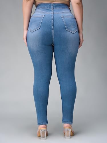 Image of Miss Chase A+ Women's Wide-Leg High Rise Regular Length Stretchable Denim Jeans