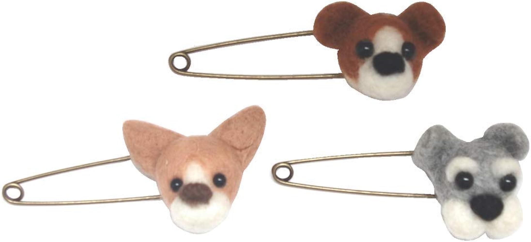 羊毛フェルト　ハンドメイド　ブローチ　犬のキャサリン 羊毛フェルト ハンドメイド ブローチ 犬のキャサリン