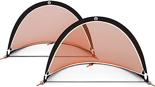 GOLME PRO Pop Up Soccer Goals - Set of 2 Portable Folding Soccer Goal Nets with Carrying Bag - 4 Feet