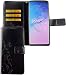 Produktbild König Design Handy-Hülle Kompatibel mit Samsung Galaxy S10 | Schwarz | Galaxy-S10-Schutz-Hülle | Klapphülle-Galaxy-S10 | mit Kartenfach