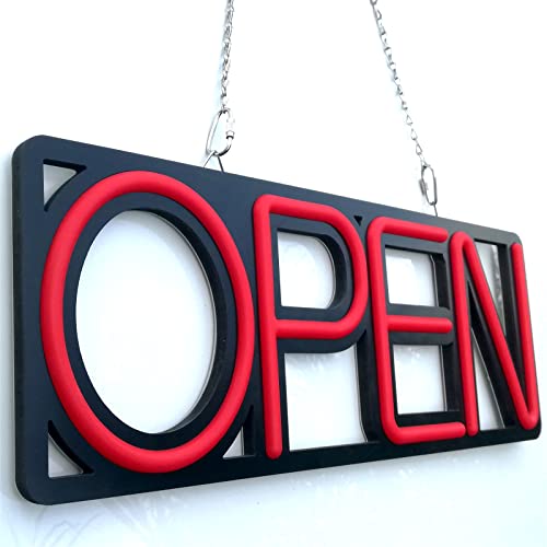 Led Open Sign For Business Neon Open Sign,Usend 16.5X5.9Inch High Visibility 12V/1A Portable Led Open Sign With Dual Modes Steady Light&Flashing Led Neon Open Sign For Shop,Bar,Hotel,Store,Cafe #TOP1