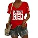 We Wear Red on Fridays Shirt, Remember Everyone Deployed, Military T-Shirt for Women (US, Alpha, XX-Large, Regular, Regular, red)