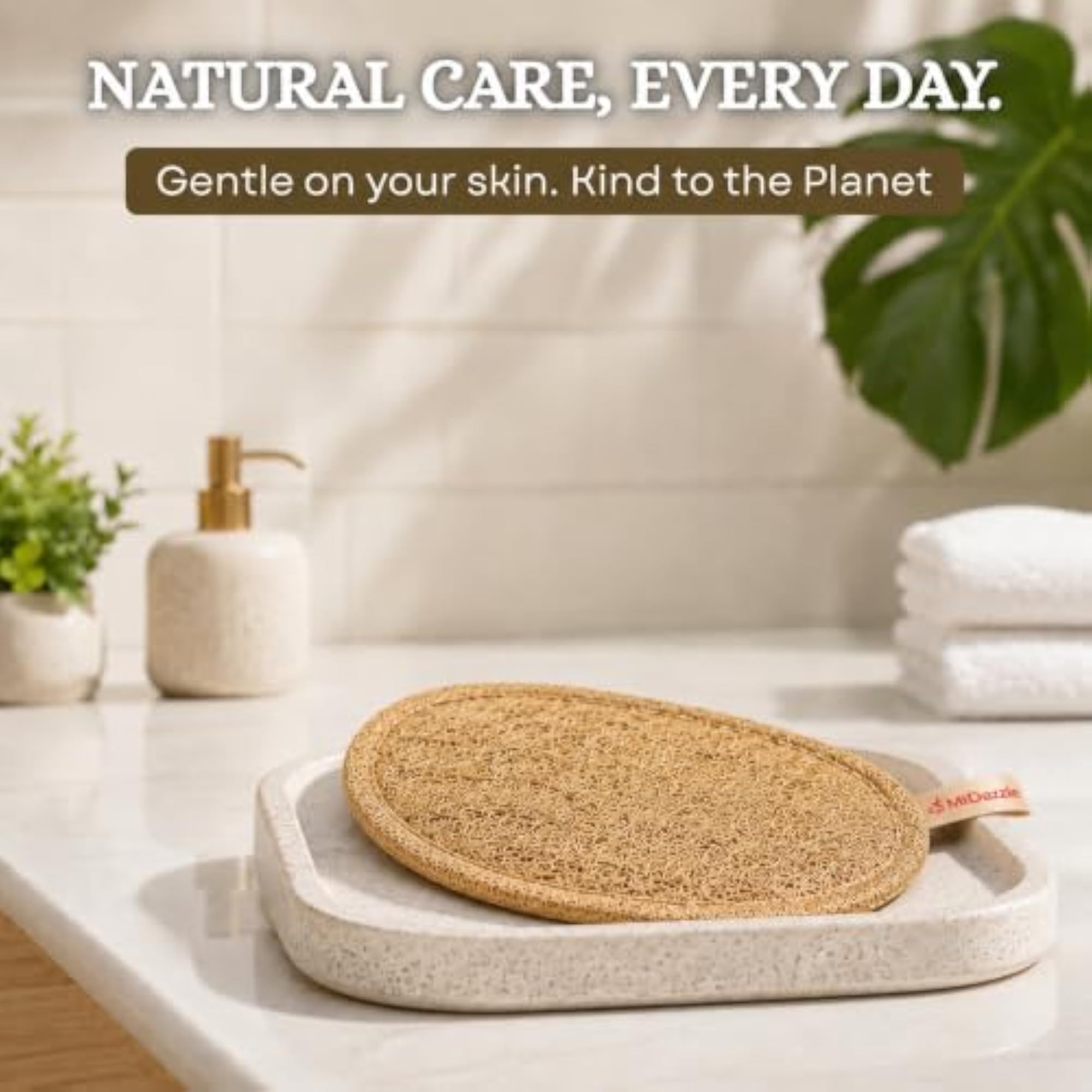 Natural Body Scrubber Loofah for Bathing, Pack of 4