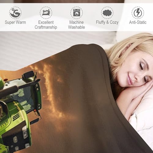 Manta de franela de tractor 150x200 cm para cama y sofá 4