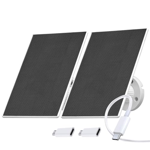 Vicohome 5W 5V Solar Panels for Security Cameras, 23% Energy Conversion Rate,9.8Ft Cable, USB C & Micro-USB Compatible, Weather Resistant, 360° Adjustable Bracket, For Wyze Eufy Aosu Battery Cams .etc -  SOVMIKU, 2TYNB-5V-TC