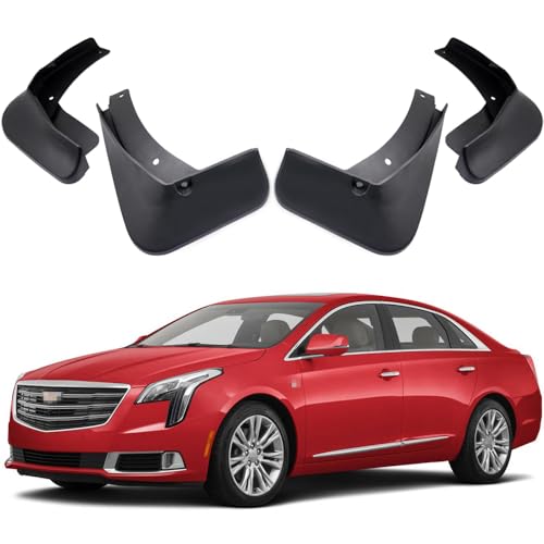 Image of Mud Flaps Splash Guards Compatible with Cadillac XTS 2013-2019 | Front Rear Mud Guards Set of 4, Black