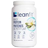 LEANFIT WHEY PROTEIN Natural Vanilla – 100% Whey Protein Powder, 25g Protein Per Serving – Grass-Fed, Gluten-Free, BCAAs, Amino Acid - 26 Servings, 832g Tub