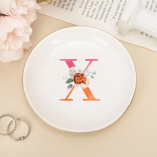 Assiette décorative en céramique blanche monogramme X 10,2 cm - 2
