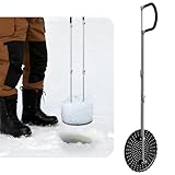Aowalen 8 inch Ice Fishing Scoop Skimmer, Effort Saving Ice Fishing Gear Accessories, Ice Fishing Skimmer Scoop Out Ice Instantly, Metal Ice Fishing Equipment