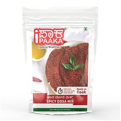 iPaaka Spicy Dose Mix - 200g | Instant Breakfast Mix | Bajji Mix | Ready in 15 mins | Healthy, Preservative Free | Authentic South Indian |Just Like Home Made