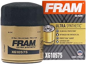 FRAM Ultra Synthetic Automotive Replacement Oil Filter, Designed for Synthetic Oil Changes Lasting up to 20k Miles, XG10575 with SureGrip (Pack of 1)
