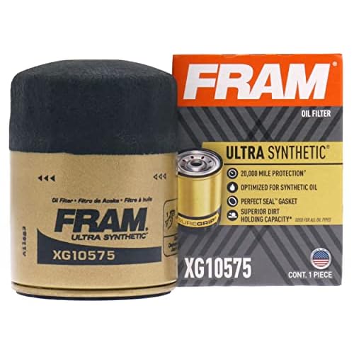 FRAM Ultra Synthetic Automotive Replacement Oil Filter, Designed for Synthetic Oil Changes Lasting up to 20k Miles, XG10575 with SureGrip (Pack of 1)