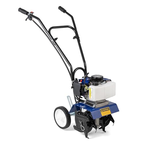 POLLOR Petrol Rotavator Garden Tiller 52cc Mini Soil Cultivator Allotment Tool 2-Stroke