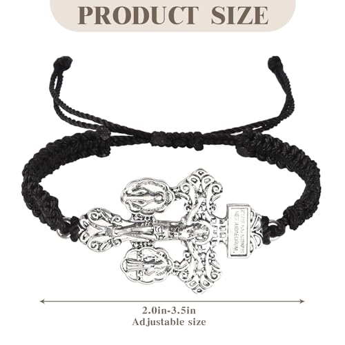 Pardon Crucifix Religious Bracelet for Women Men,St Benedict Bracelet,Milagrosa Medal Bracelets,La Cruz Del Perdon Catolica,Crucifijo Del Perdon,Crucifijos Catolicos,Medalla De San Benito Bracelets2